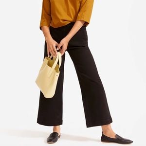 Everlane wide leg crop pant in black NWT size 0